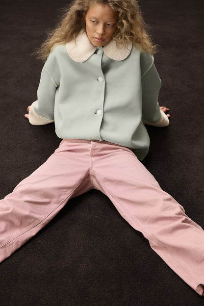 Tully Reversible Coat in Mint Foam