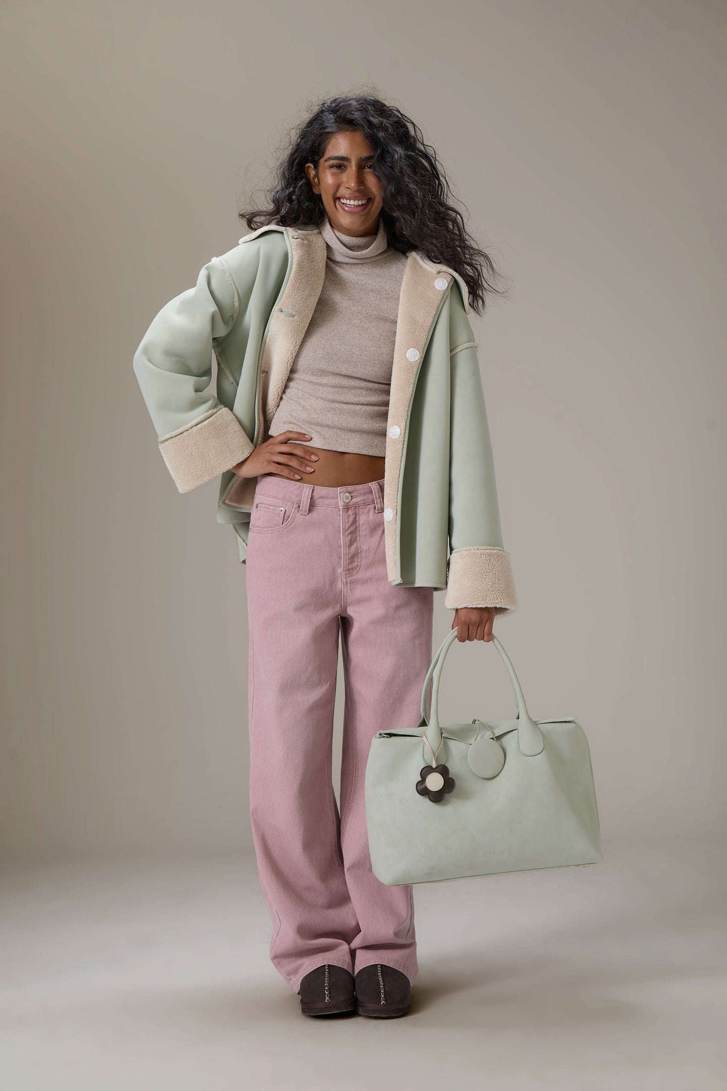 Tully Reversible Coat in Mint Foam