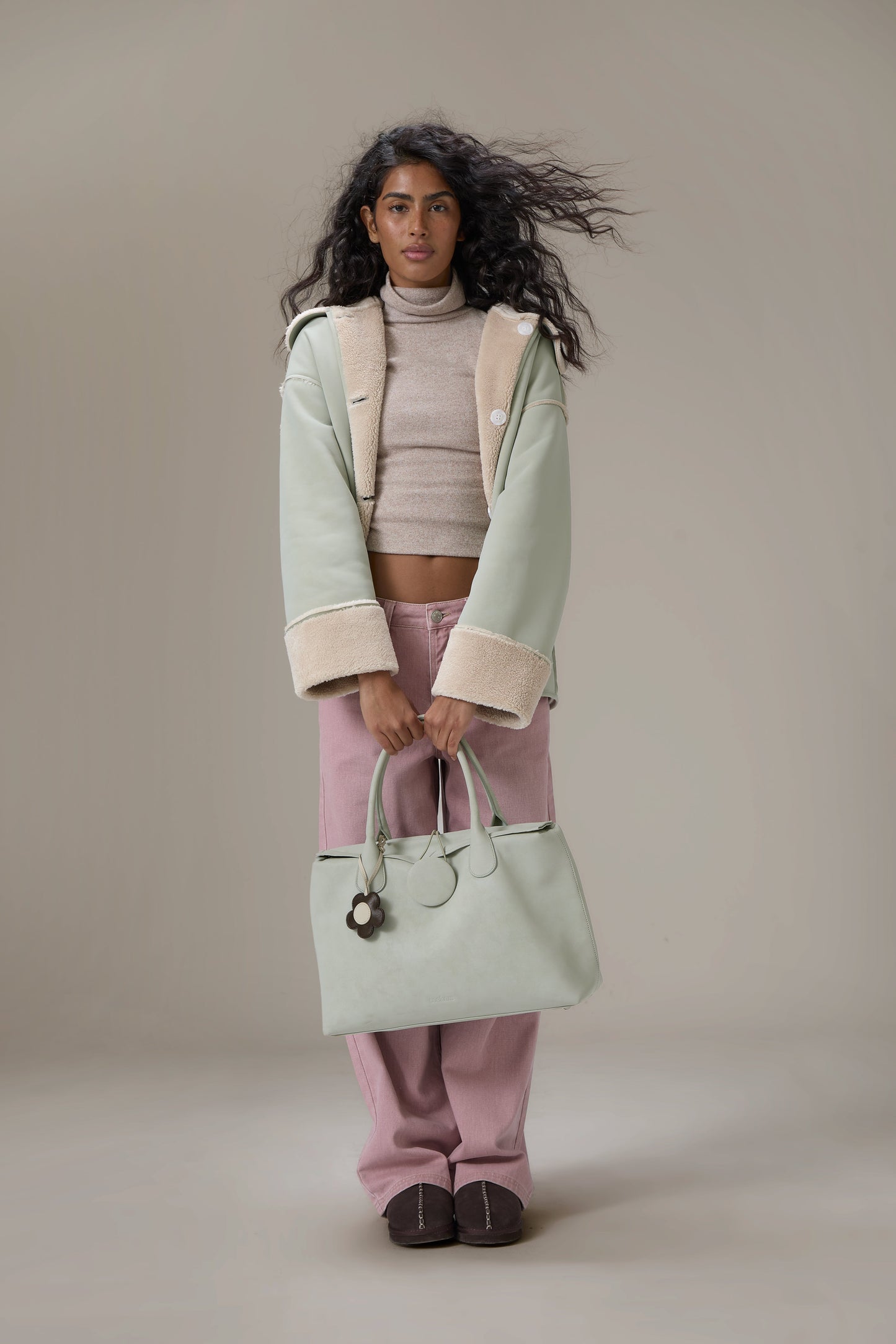 Tully Reversible Coat in Mint Foam