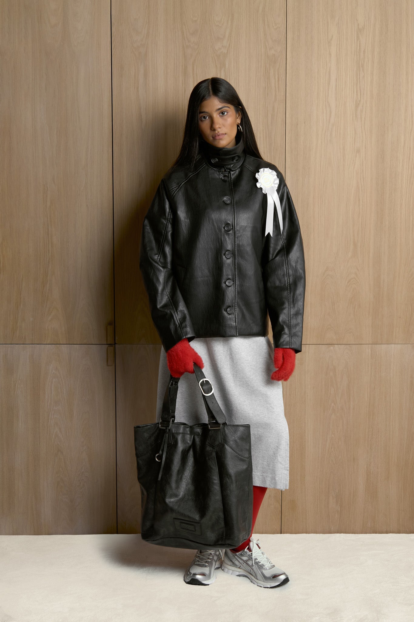Hollies Classic Faux Leather Jacket in Black
