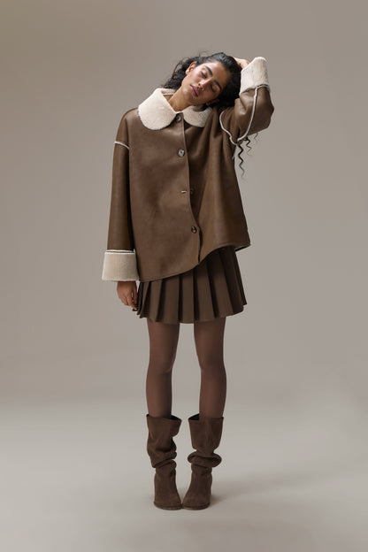 Tully Reversible Coat in Brown