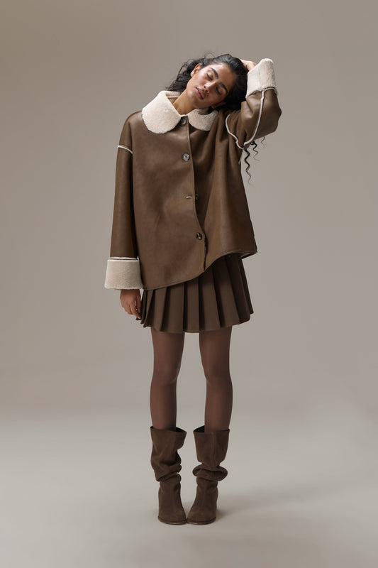 Tully Reversible Coat in Brown