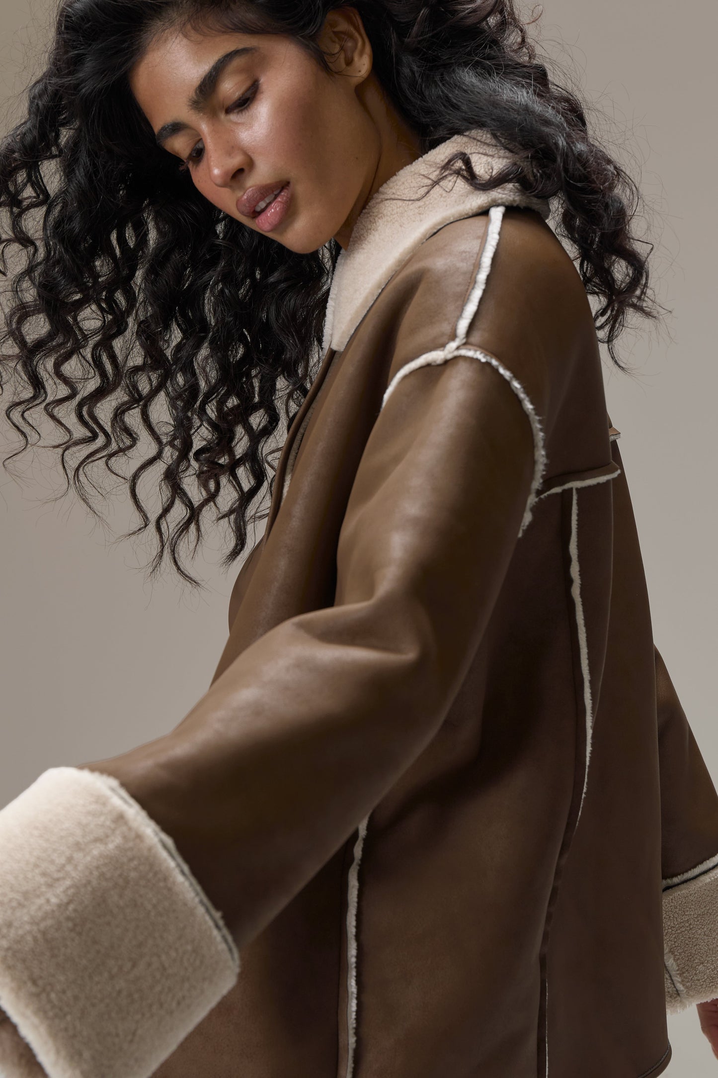Tully Reversible Coat in Brown