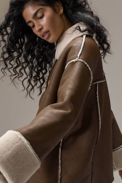 Tully Reversible Coat in Brown