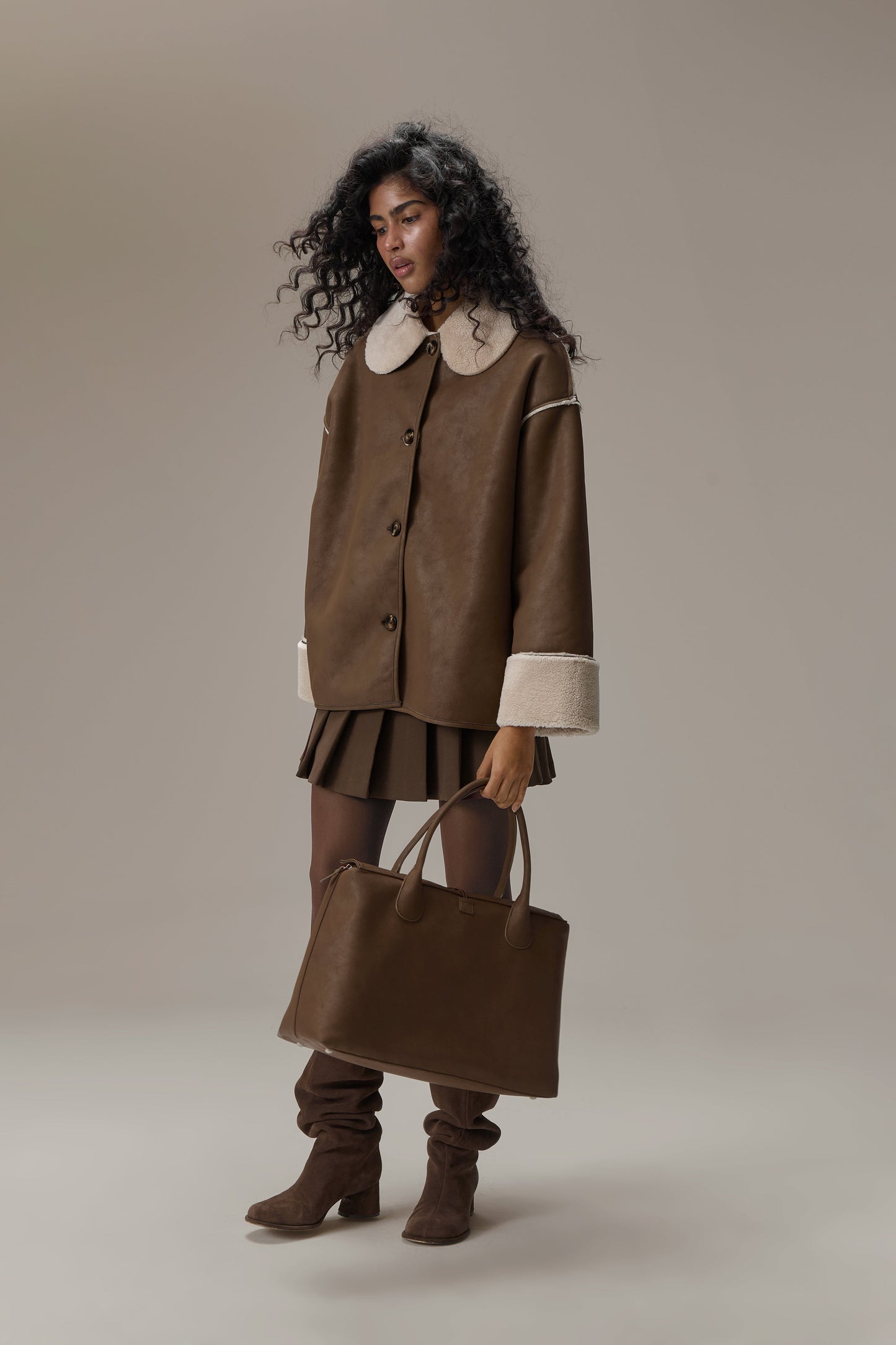 Tully Reversible Coat in Brown