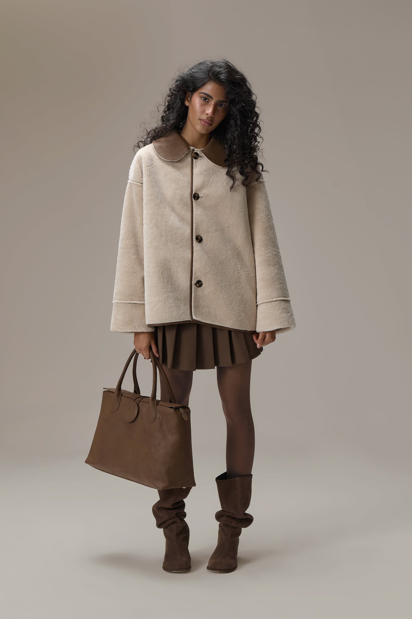 Tully Reversible Coat in Brown