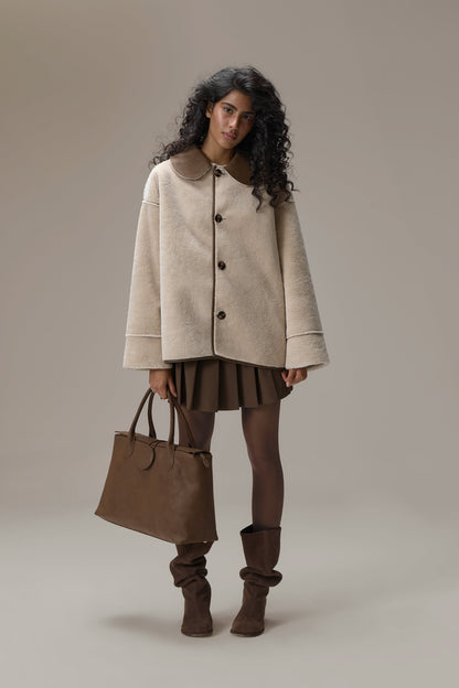Tully Reversible Coat in Brown