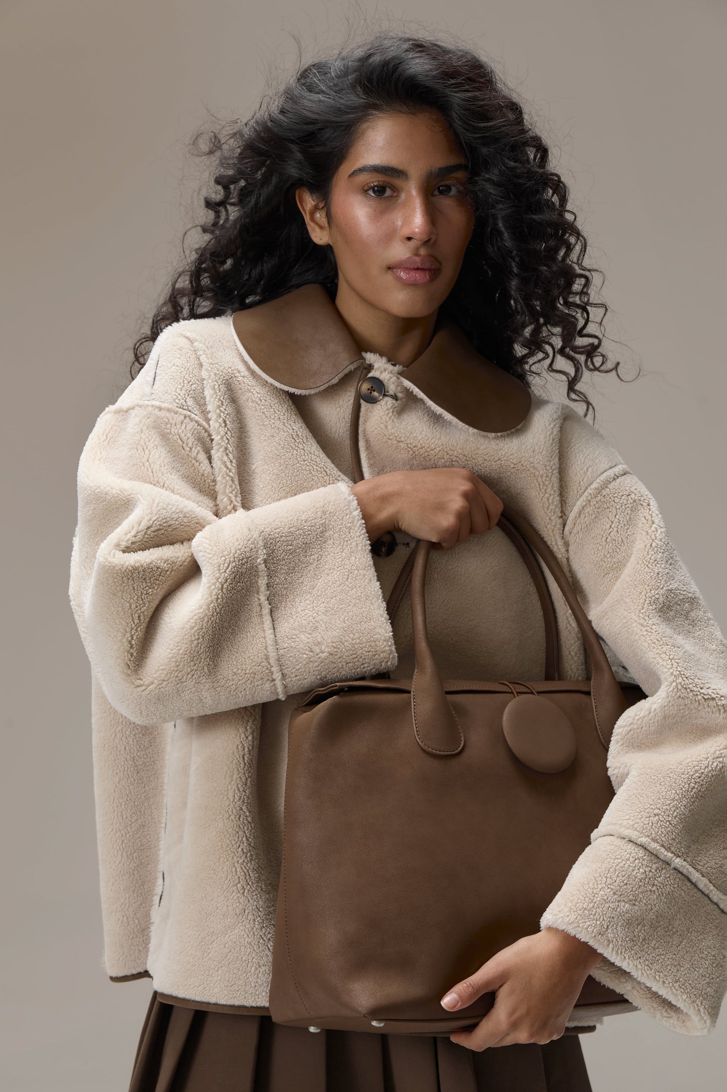 Tully Reversible Coat in Brown
