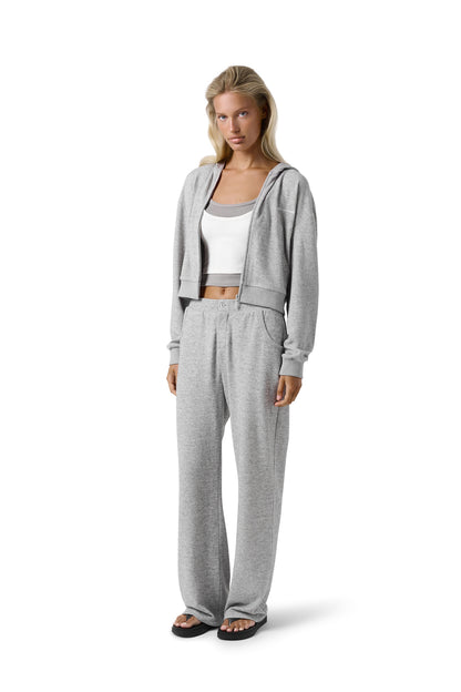 Slacks Soft Zip Up in Light Grey